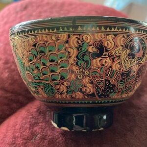Burmese lacquered tea cup